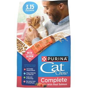 Cat Chow Complete High Protein Salmon Dry Cat Food, 3.15-lb bag