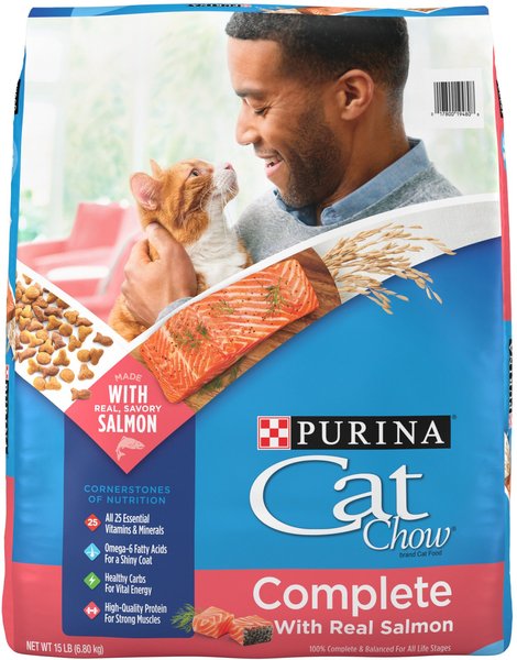 Cat Chow Complete High Protein Salmon Dry Cat Food, 15-lb bag slide 1 of 10