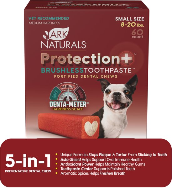 Ark Naturals Protection+ Brushless Toothpaste Small Dental Dog Treats, 60 count slide 1 of 8