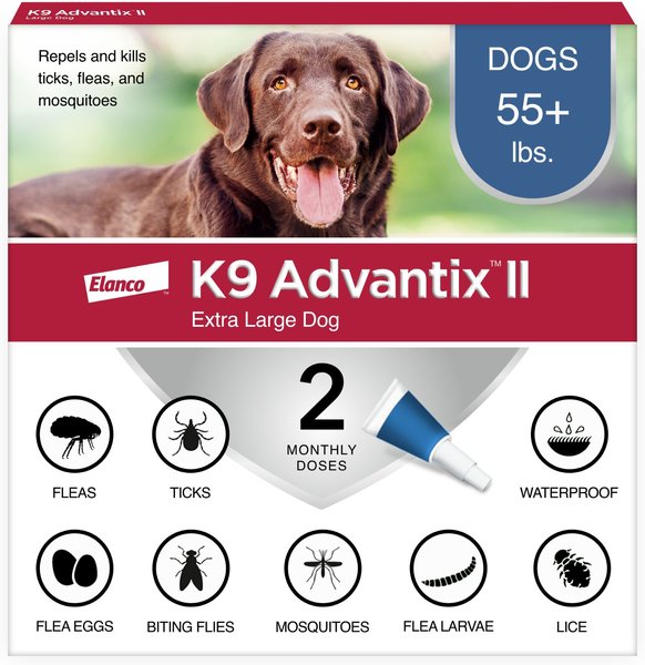 K9 Advantix II Flea & Tick Spot Treatment for Dogs, over 55 lbs, 2 Doses (2-mos. supply) slide 1 of 12