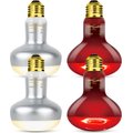 REPTI ZOO Basking Spot Lamp & Nocturnal Infrared Heat Lamp-100W Reptile Bulb, Multicolor, 4 count