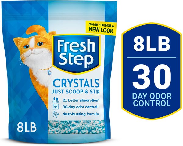 FRESH STEP Crystals Scented Non-Clumping Cat Litter, 8-lb bag - Chewy.com - Fresh Step Non Clumping Cat Litter