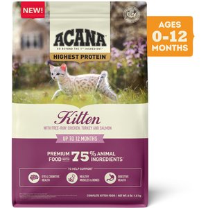 ACANA Highest Protein Grain-Free Dry Kitten Food, 4-lb bag