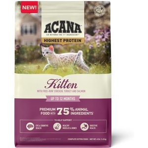 ACANA Highest Protein Grain-Free Dry Kitten Food, 4-lb bag