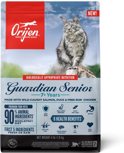 ORIJEN Guardian Senior 7+ Grain-Free Dry Cat Food, 4-lb bag slide 1 of 10