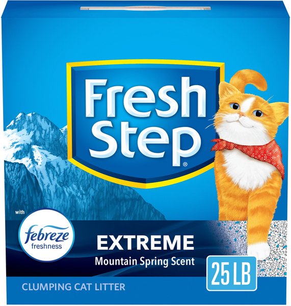 Fresh Step Extreme Odor Control Febreze Scented Clumping Clay Cat Litter, 25-lb box slide 1 of 8