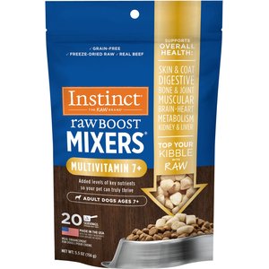 Instinct Boost Mixers Multivitamin Grain-Free Freeze-Dried Raw Adult 7+ Dog Food Topper, 5.5-oz bag