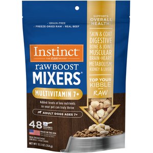 Instinct Boost Mixers Multivitamin Grain-Free Freeze-Dried Raw Adult 7+ Dog Food Topper, 12.5-oz bag
