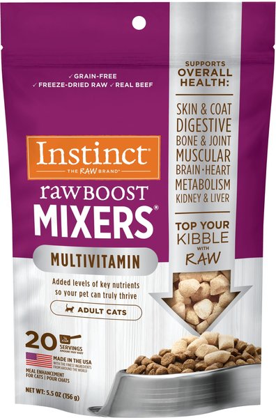 Instinct Boost Mixers Multivitamin Grain-Free Freeze-Dried Raw Adult Cat Food Topper, 5.5-oz bag slide 1 of 9