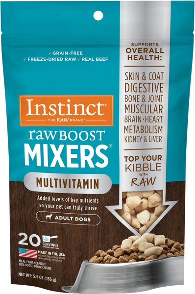 Instinct Boost Mixers Multivitamin Grain-Free Freeze-Dried Raw Adult Dog Food Topper, 5.5-oz bag slide 1 of 9