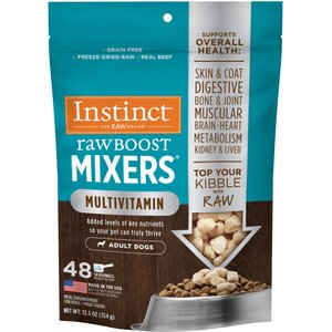 Instinct Boost Mixers Multivitamin Grain-Free Freeze-Dried Raw Adult Dog Food Topper, 12.5-oz bag