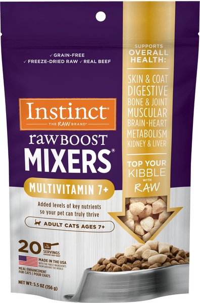 Instinct Boost Mixers Multivitamin Grain-Free Freeze-Dried Raw Adult 7+ Cat Food Topper, 5.5-oz bag slide 1 of 9