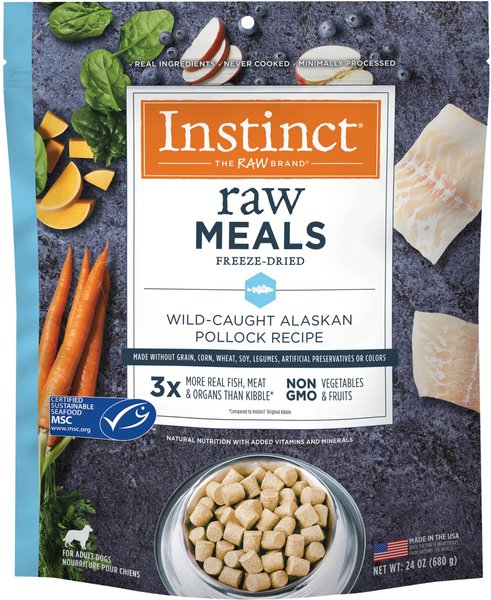 Instinct Meals Wild-Caught Alaskan Pollock Recipe Grain-Free Freeze-Dried Raw Dog Food, 24-oz bag slide 1 of 9