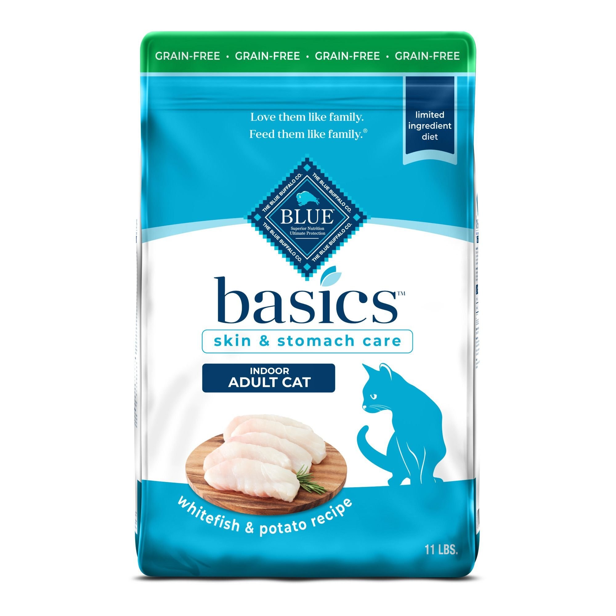 BLUE BUFFALO Basics Skin & Stomach Care GrainFree Formula Fish