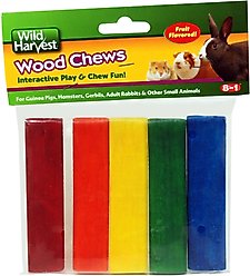 Wild Harvest Colored Fruit Flavored Wood Chews Small Pet Toy, 5 count 