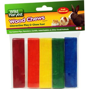 Wild Harvest Colored Fruit Flavored Wood Chews Small Pet Toy, 5 count 