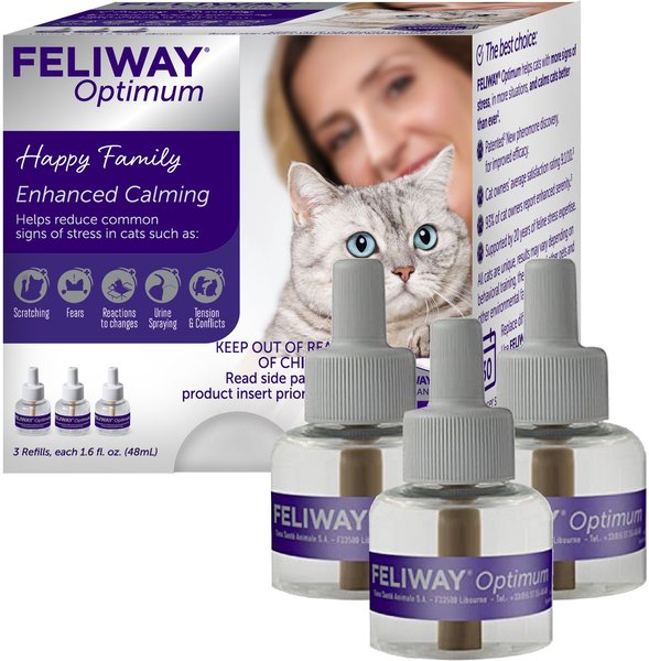 Feliway Optimum Cat Diffuser Refill, 3 count