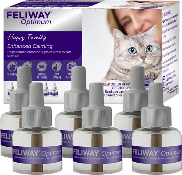 FELIWAY Optimum Cat Diffuser Refill, 6 count