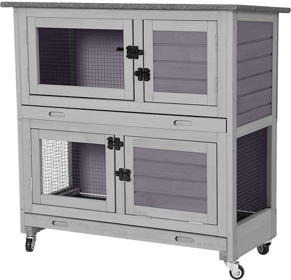 Out of Stock AIVITUVIN AIR77 Outdoor indoor with Wheels Small Pet Hutch Grey Chewy