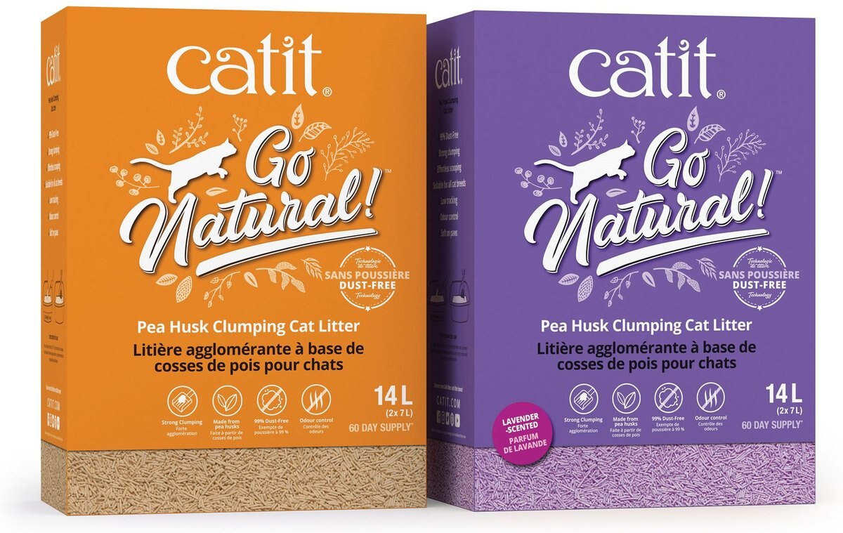 CATIT Go Natural Pea Husk Clumping Cat Litter, Natural, 12.3lb bag