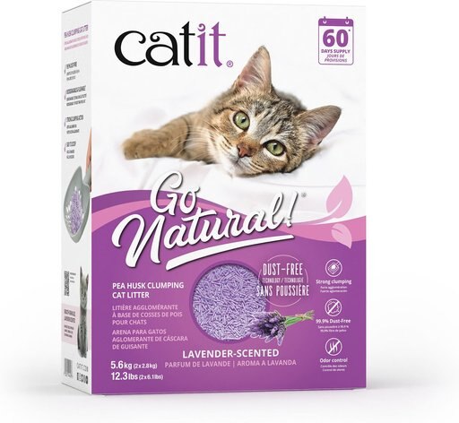 Catit Go Natural Pea Husk Clumping Cat Litter, Lavender, 14.8-lb bag