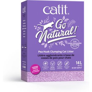 Catit Go Natural Pea Husk Clumping Cat Litter, Lavender, 14.8-lb bag