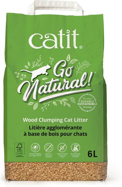 Catit Go Natural Wood Clumping Cat Litter, 6.4-lb bag slide 1 of 4