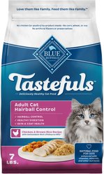 Blue Buffalo Tastefuls Hairball Control Natural Chicken & Brown Rice Recipe Adult Dry Cat Food, 7-lb bag