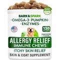 Bark&Spark Allergy Relief Immune Chews Dog Treats Skin & Coat Supplement, 120 count