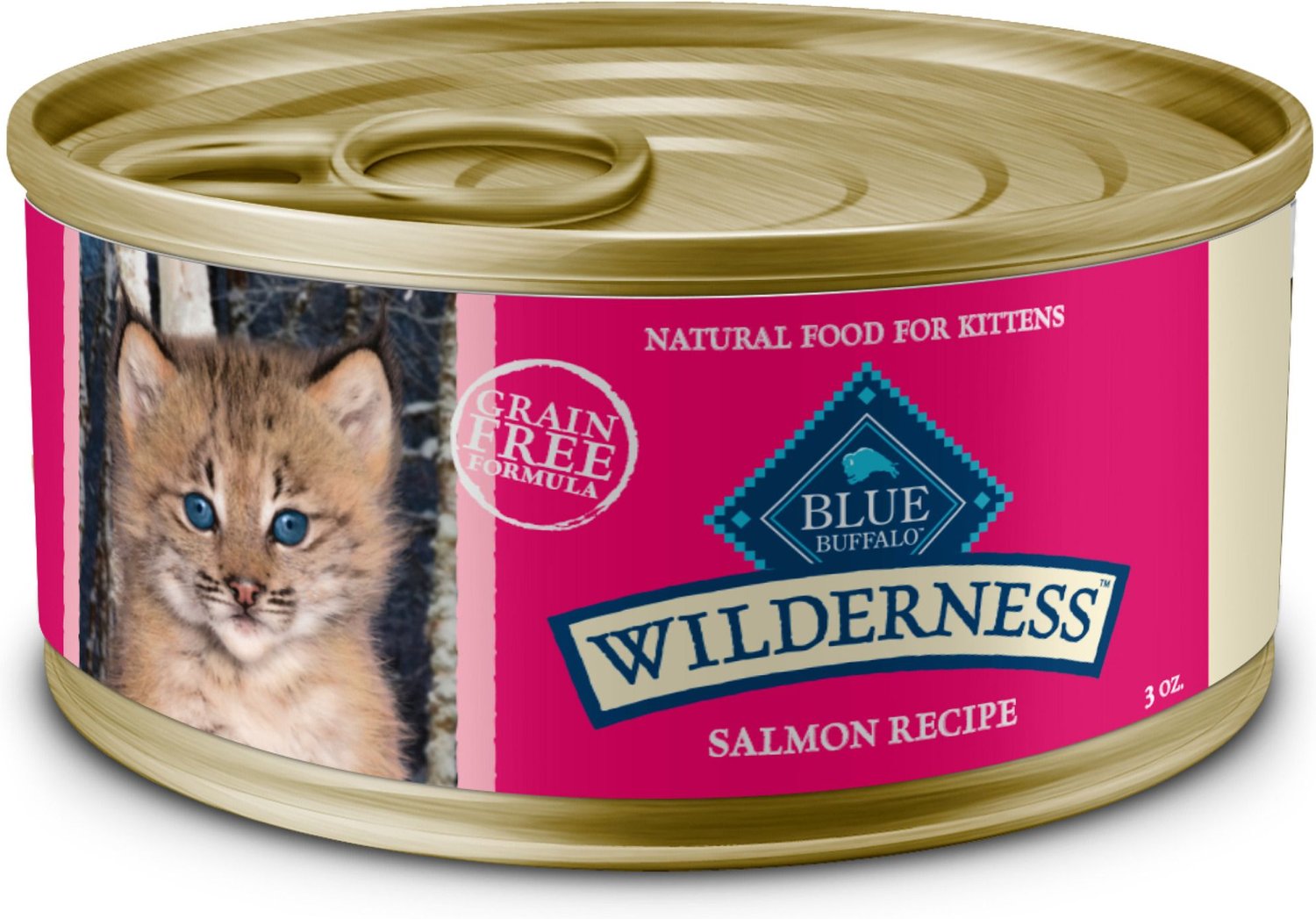 Blue Buffalo Wilderness Kitten Salmon Grain-Free Canned Cat Food, 3-oz, case of 24