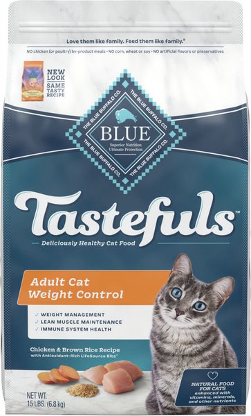 Blue Buffalo Tastefuls Weight Control Natural Chicken  Adult Dry Cat Food, 15-lb bag slide 1 of 9