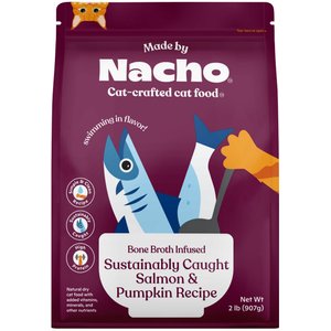 Made by Nacho Bone Broth Infused Sustainably Caught Salmon & Pumpkin Recipe Dry Cat Food, 2-lb bag