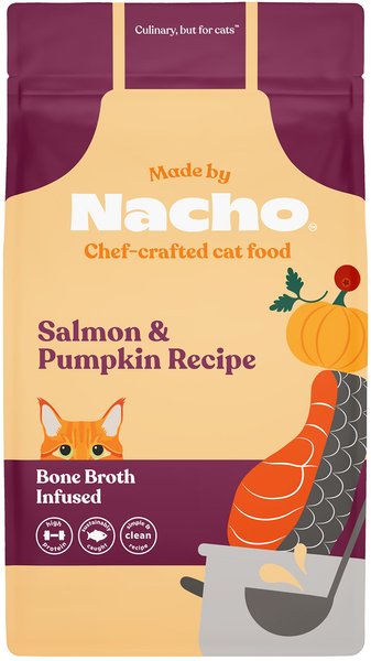 Made by Nacho Bone Broth Infused Sustainably Caught Salmon & Pumpkin Recipe Dry Cat Food