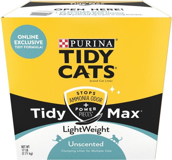 TIDY MAX Lightweight Unscented Cat Litter, 17lb box