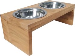 D-Art Collection 2 Bowl Dog & Cat Feeder Stand, Small