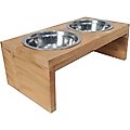 D-Art Collection 2 Bowl Dog & Cat Feeder Stand, Small