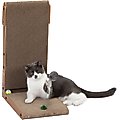 Coziwow L-Shaped Cat Scratcher Toy with Catnip, Walnut