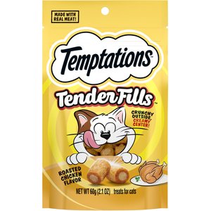 Temptations Tender Fills Roasted Chicken Flavor Soft & Crunchy Cat Treats, 2.1-oz pouch