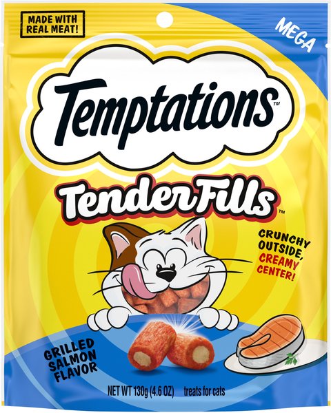 TEMPTATIONS Tender Fills Grilled Salmon Flavor Soft Crunchy Cat