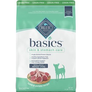 Blue Buffalo Basics Skin & Stomach Care Grain-Free Formula Lamb & Potato Recipe Small Breed Adult Dry Dog Food, 11-lb bag