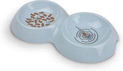 Van Ness Ecoware Double Dish with Non-Skid Silicone, Glacier Blue, Small
