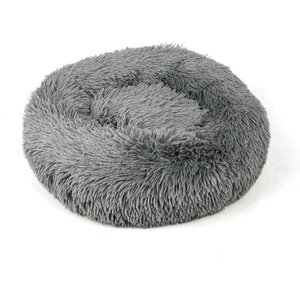 Archstone Pets Bolster Round Donut Cat & Dog Bed, Gray, Large