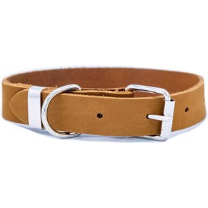 Euro-Dog Zen Style Leather Dog Collar, Earth Brown, Large