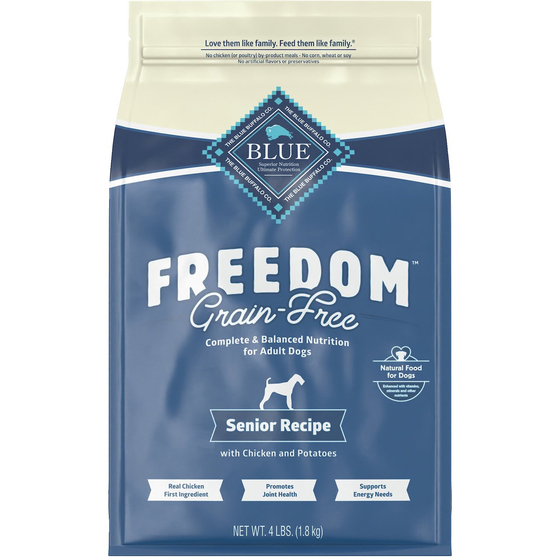 BLUE BUFFALO Freedom Senior Grain Free Chicken Potatoes Dry Dog Food 24 lb bag Chewy