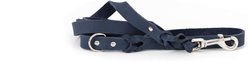 Euro-Dog Braided Style Leather Dog Leash, Blue Jeans