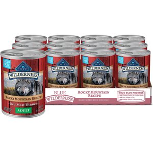 Blue Buffalo Wilderness Rocky Mountain Recipe Red Meat Dinner Adult Grain-Free Canned Dog Food, 12.5-oz, case of 12