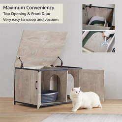 Unipaws Box Enclosure with Top Opening Cat Litter, Weathered Gray, Large slide 2 of 7