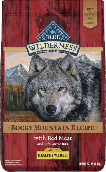Blue Buffalo Wilderness Rocky Mountain Recipe with Red Meat Healthy Weight Grain-Free Dry Dog Food, 22-lb bag slide 1 of 10