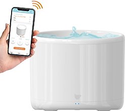 INSTACHEW Purrflow Smart Dog & Cat Water Fountain, White, 2-L