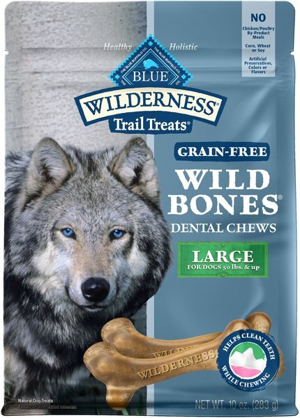 Blue Buffalo Wilderness Wild Bones Grain-Free Large Dental Dog Treats, 10-oz bag, Count Varies slide 1 of 8